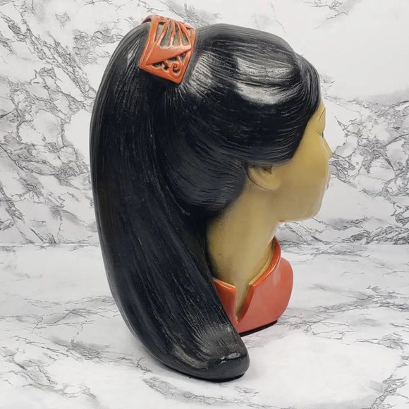 Hand Painted Asian Woman Statue Brower Vintage - Picture 5 of 12